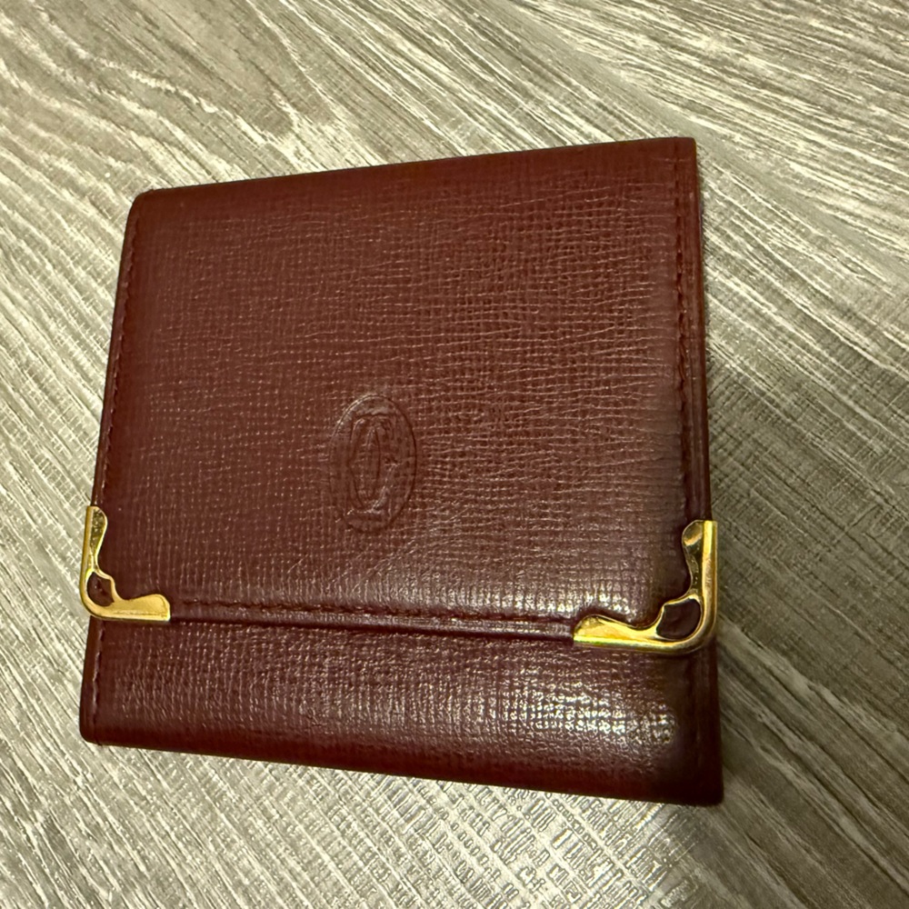 Authentic Vintage Cartier must de Cartier leather coin purse